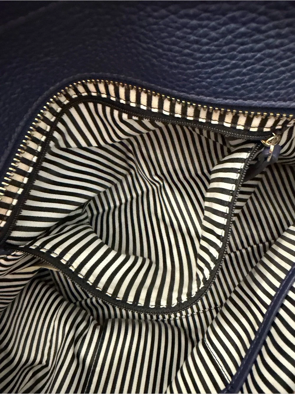 kate spade Navy Scallop-Edge Pebbled Leather Tote